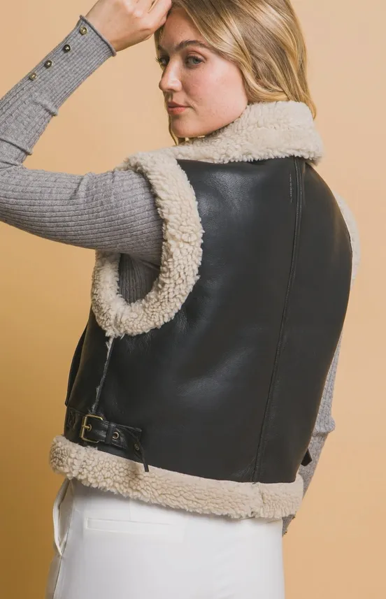 Fur-ocity Leather Vest