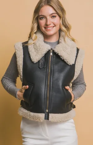 Fur-ocity Leather Vest