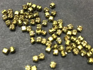 Golden Circular Resin Stones with Catcher (12SS - 3 mm) (Wholesale)