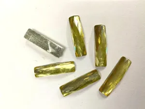 Golden Rectangular Plastic Stone Without Hole- 7x26 mm