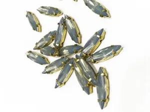 Gray Eye Resin Stones with Catcher (15x4 mm) (Wholesale)