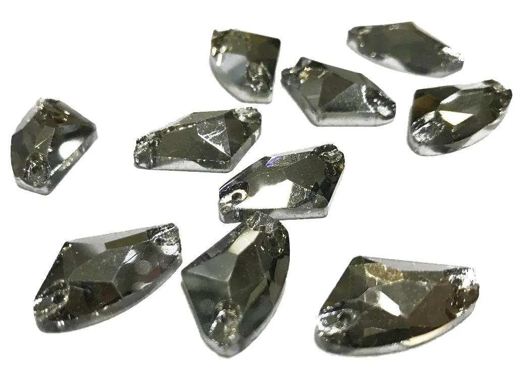 Gray Hanger Shaped Glass Stones (20x12 mm)