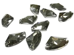 Gray Hanger Shaped Glass Stones (20x12 mm)