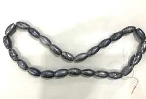 Gray Oval Glass Beads (21x8 mm)