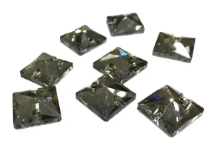 Gray Square Glass Stones (16x16 mm)