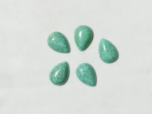 Green Designer Drop Glass Stones - 25x18 mm