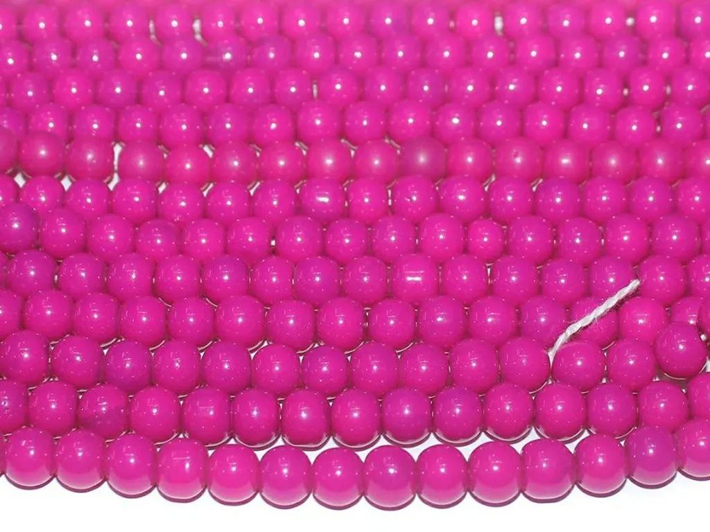 Hot Pink Circular Glass Beads