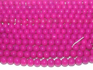 Hot Pink Circular Glass Beads
