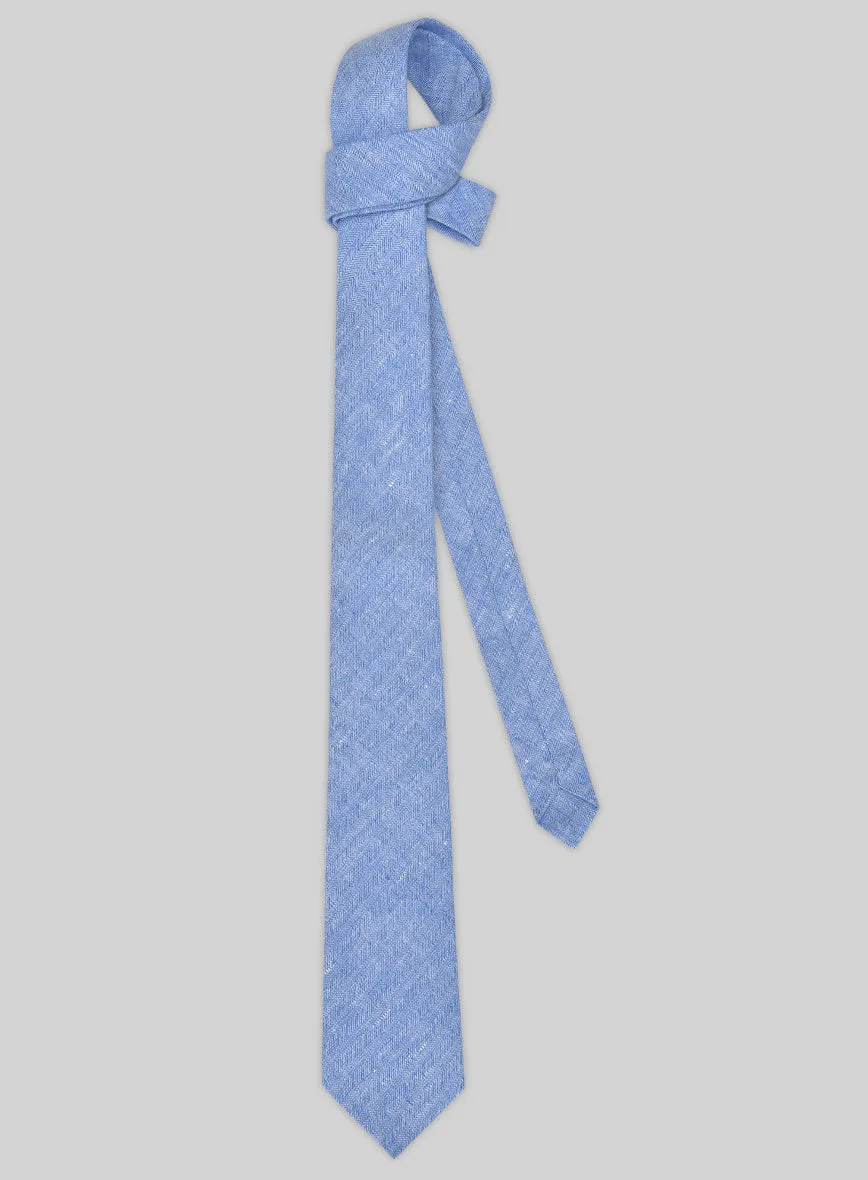 Italian Linen Tie - Nile Blue
