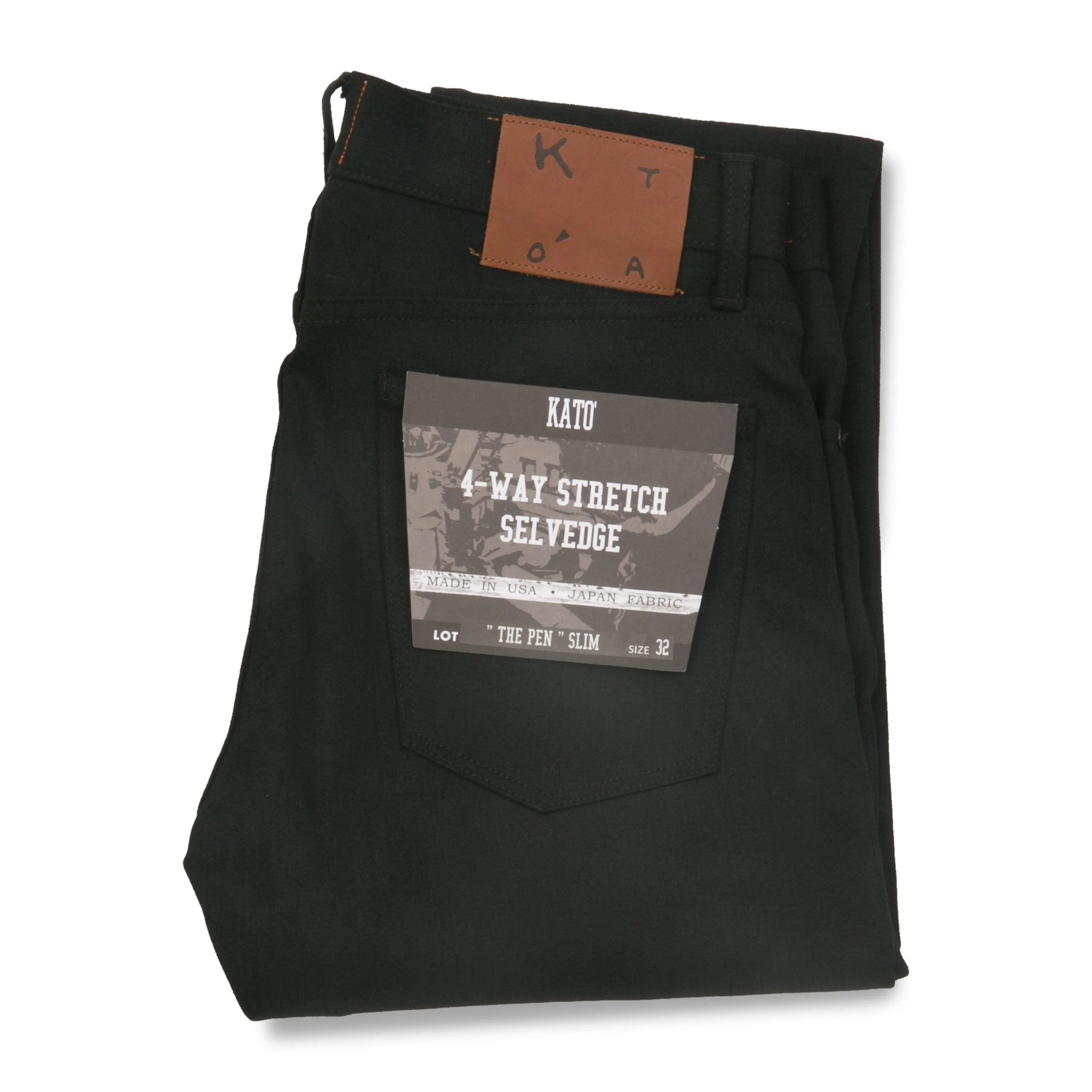 KATO 4-Way Stretch Selvedge "The Pen" Black Raw