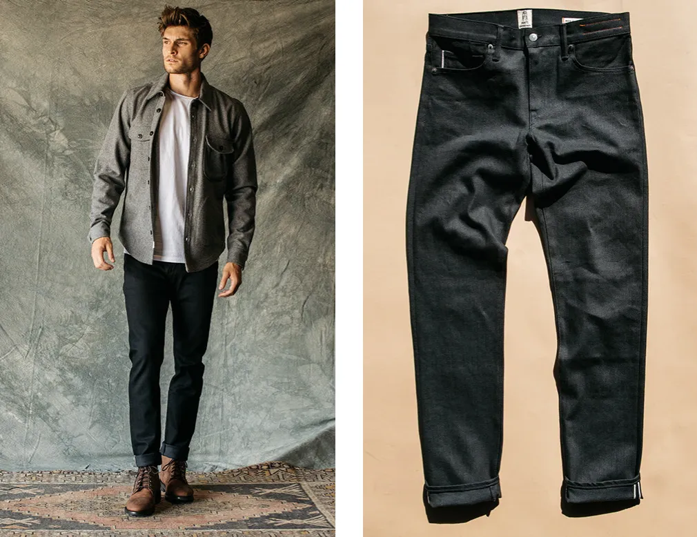 Kato CORE - The Scissors Slim Tapered 10.5 oz Denim Jeans Black Raw