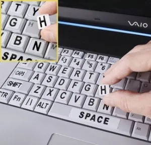 Large Print Keyboard Laptop Labels - Black on White