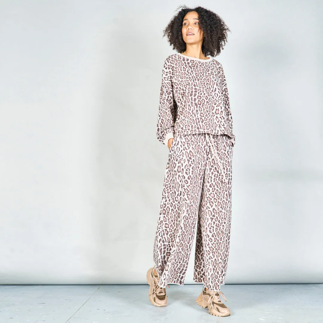 Leopard print long-sleeve top wholesale