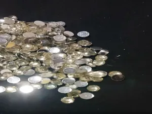 Light Golden Plastic Stick-on Stones