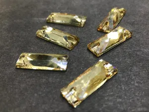 Light Golden Rectangular Glass Stones (25x10 mm) (Wholesale)