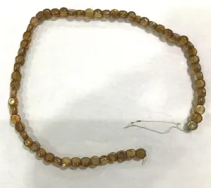 Light Golden Transparent Circular Glass Beads