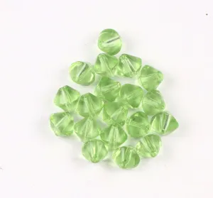 Light Green Bicone Glass Beads- 9x9 mm