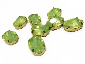 Light Green Opal Oval Resin Stones with Catcher (18x13 mm)