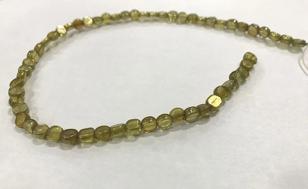 Light Green Transparent Circular Glass Beads
