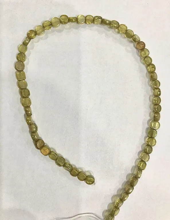 Light Green Transparent Circular Glass Beads