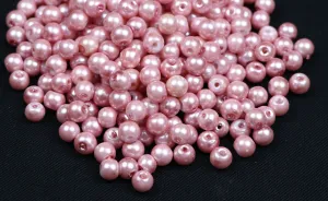 Light Pink Glass Pearls- 6 mm