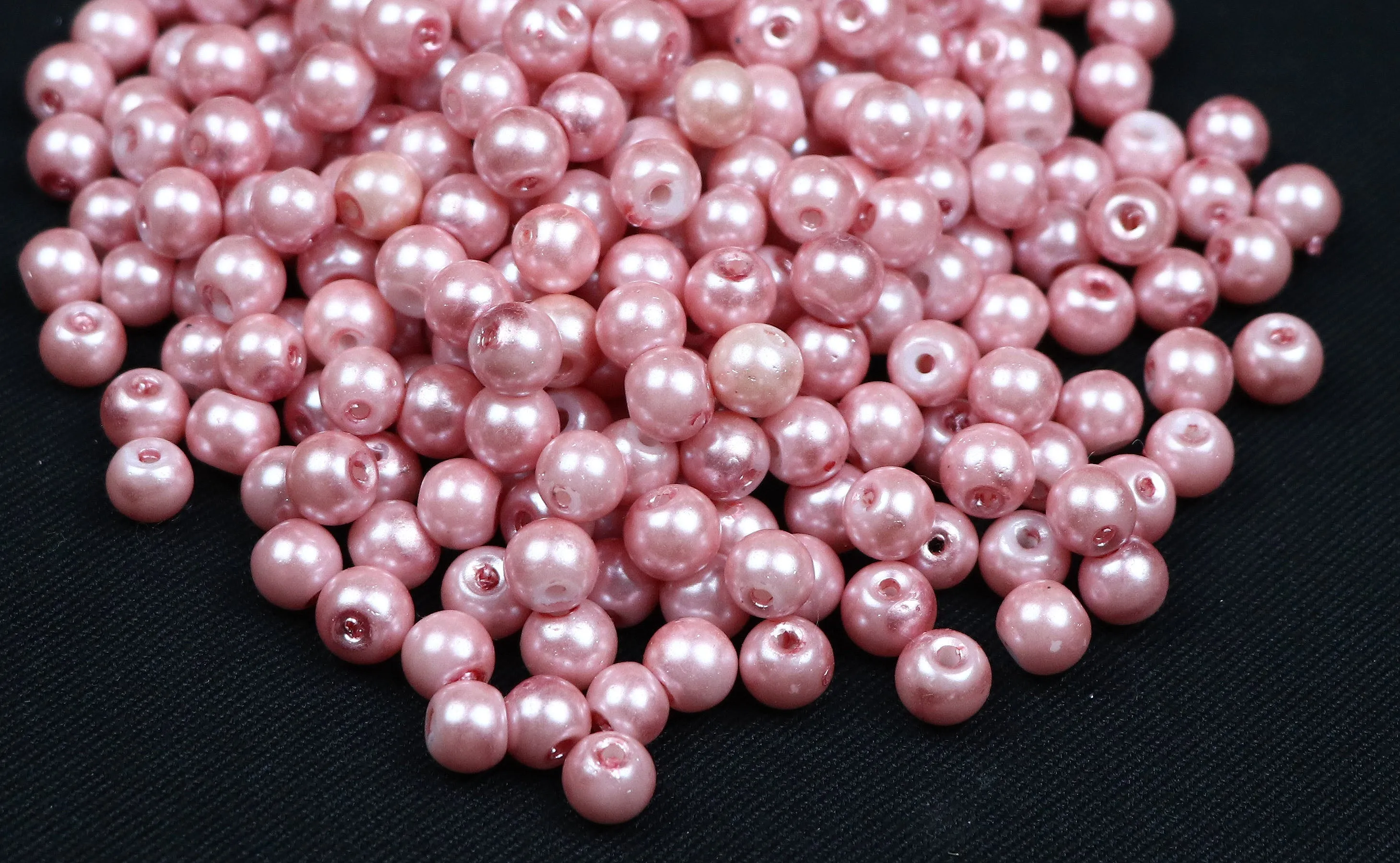 Light Pink Glass Pearls- 6 mm