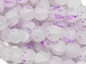 Light Purple Spherical Frosted Designer Glass Beads