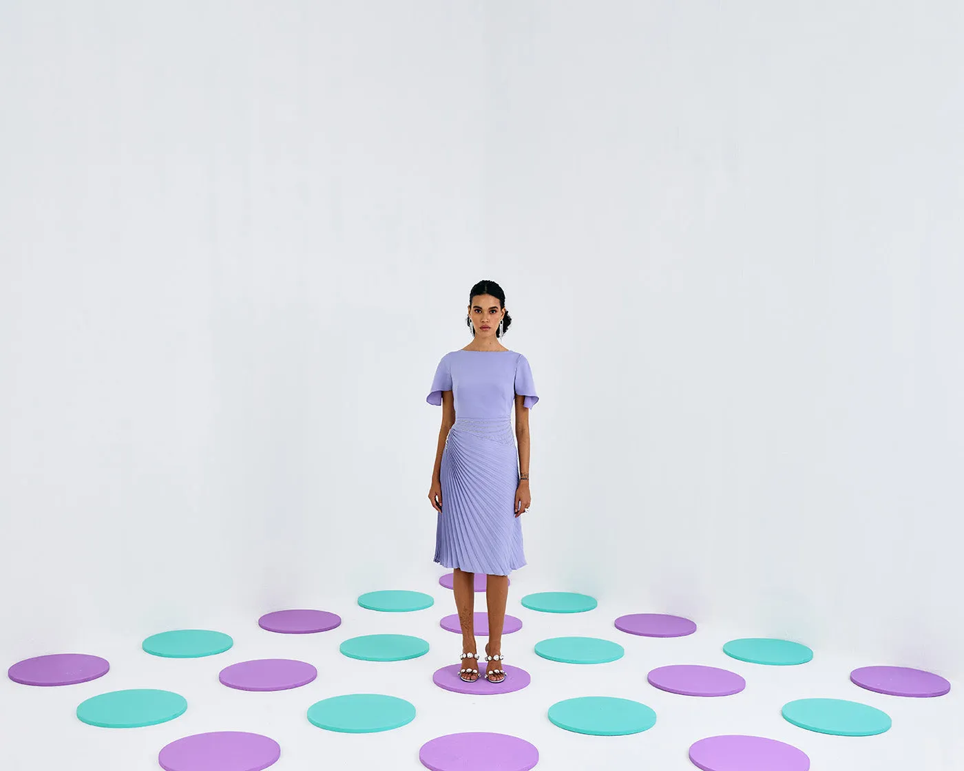 LILAC TIMELESS PLEATED DRESS