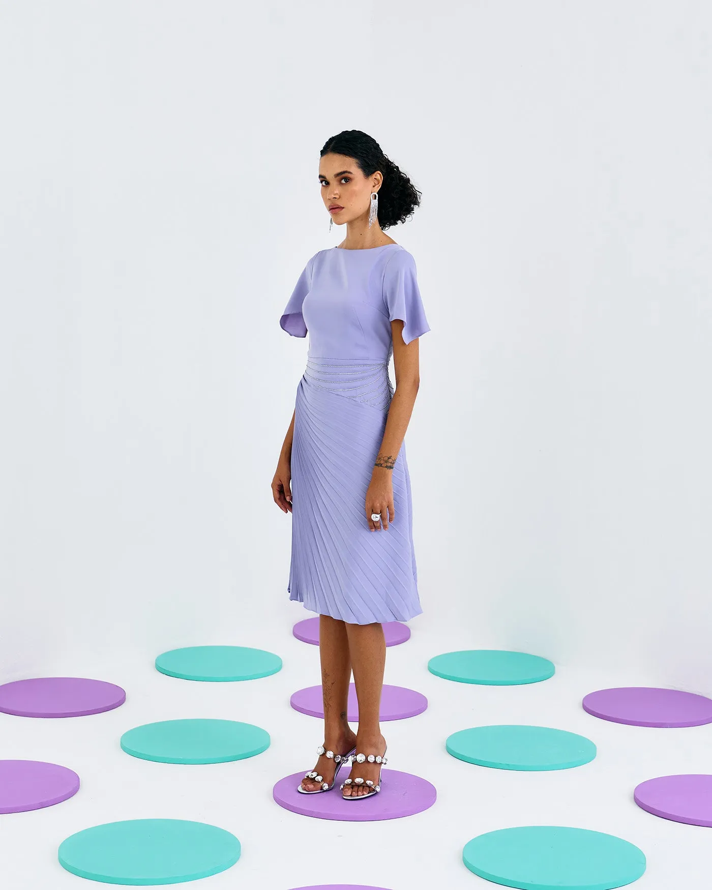 LILAC TIMELESS PLEATED DRESS