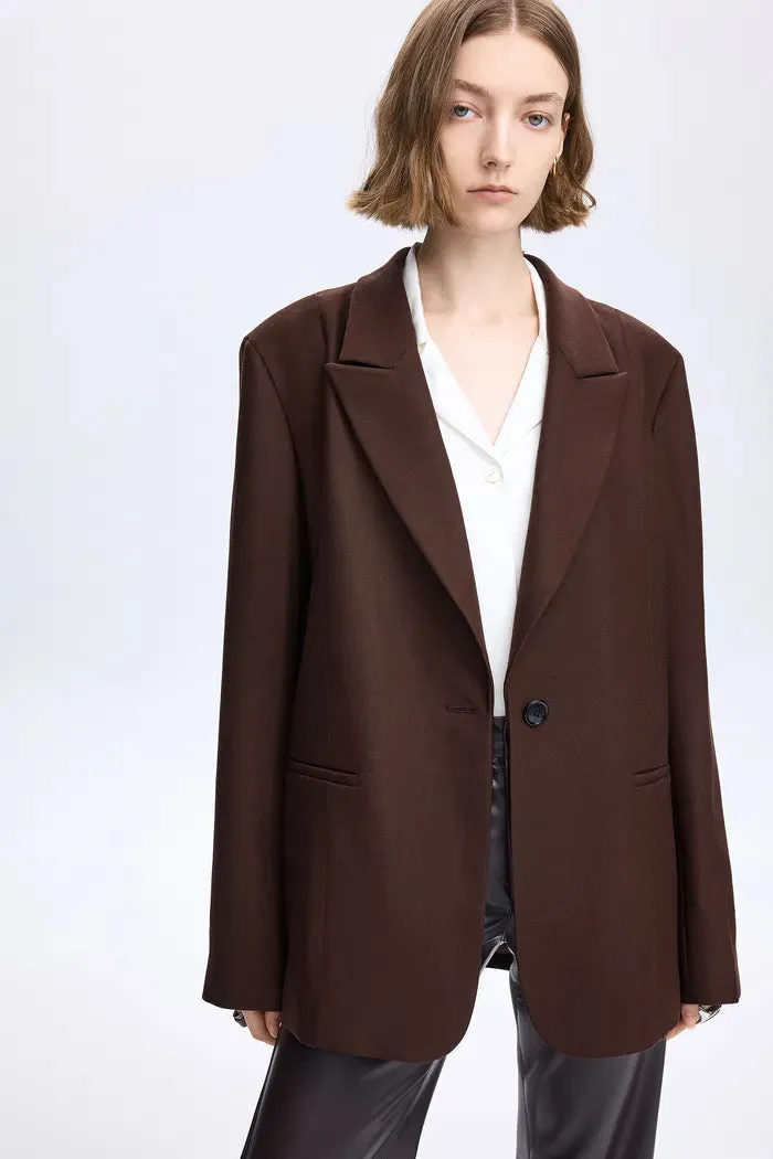 Lygia Raw Edge Blazer in Fine Wool