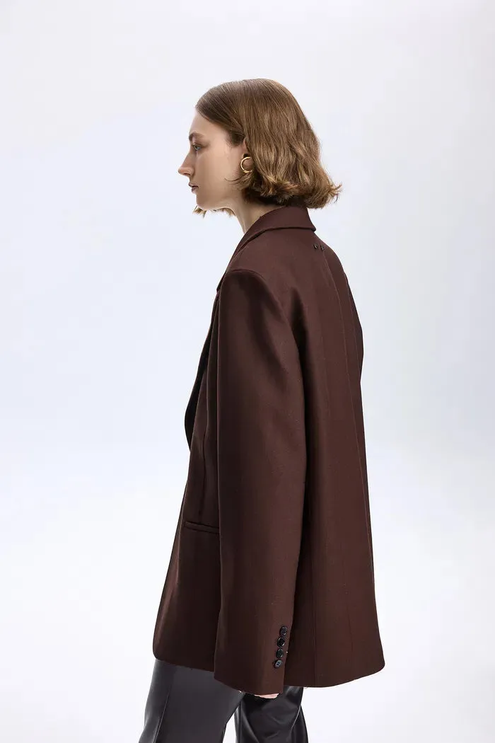 Lygia Raw Edge Blazer in Fine Wool