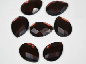Maroon Drop Faceted Glass Stones