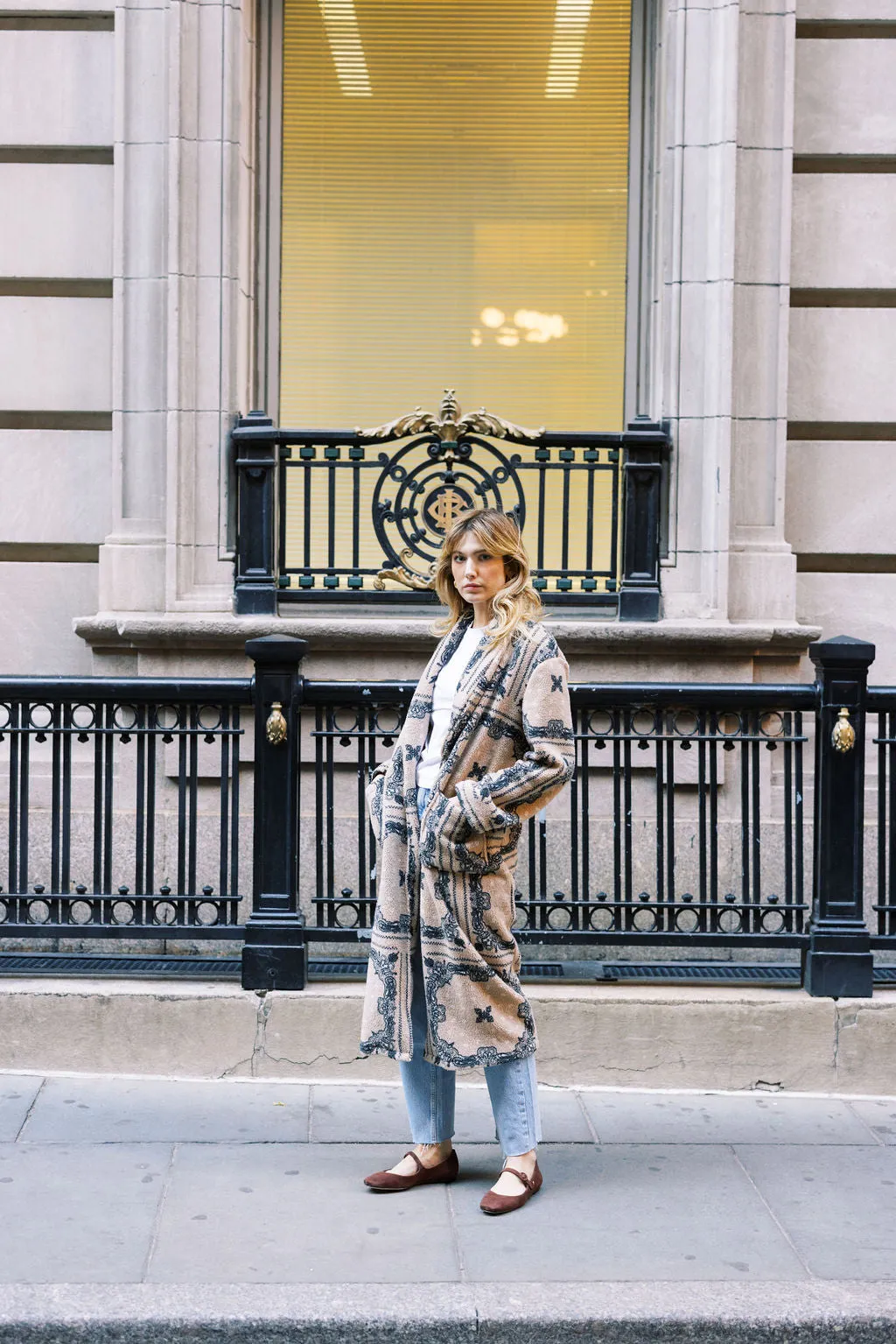 MASON'S DAUGHTER Coco Robe Coat, Cream Bandana Print