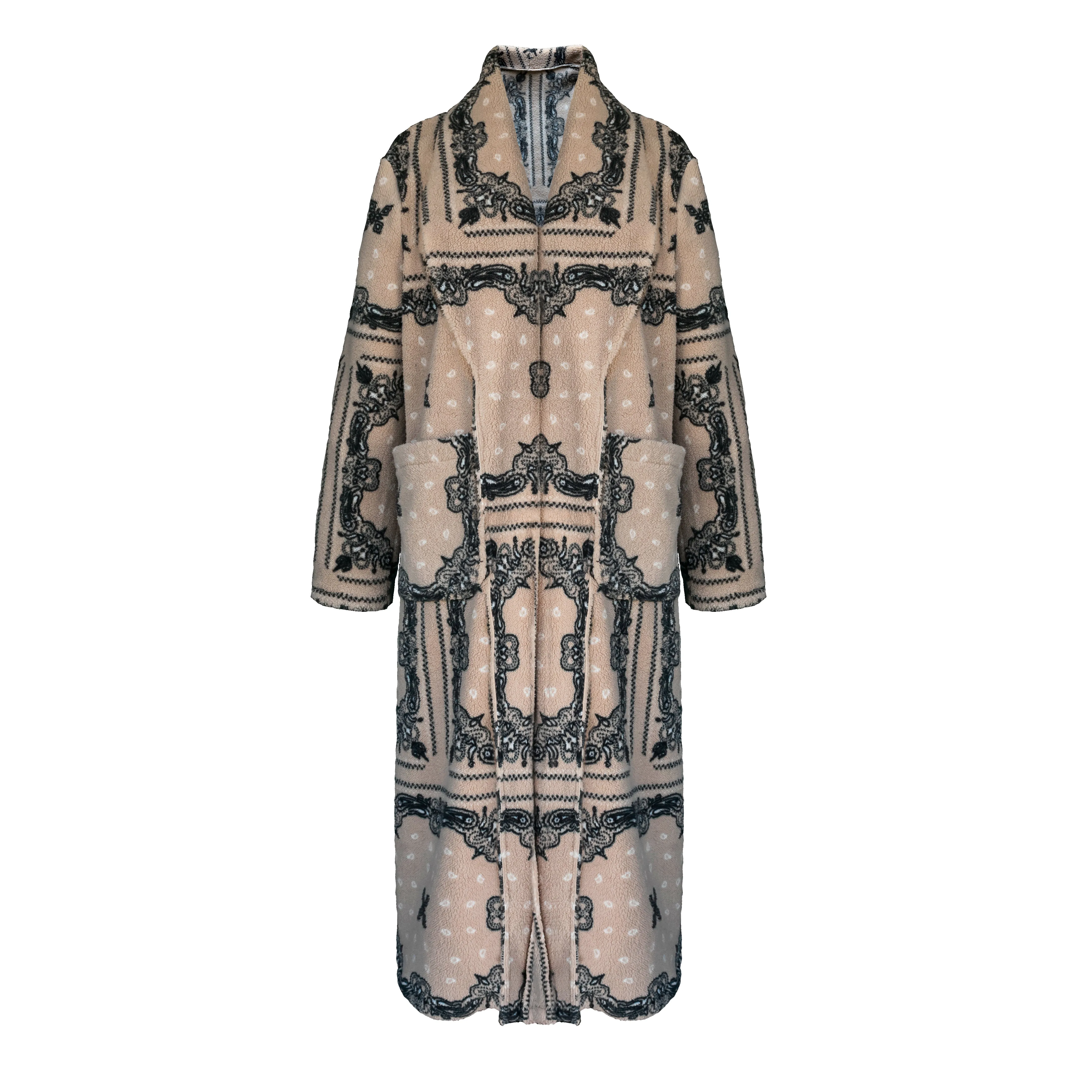 MASON'S DAUGHTER Coco Robe Coat, Cream Bandana Print