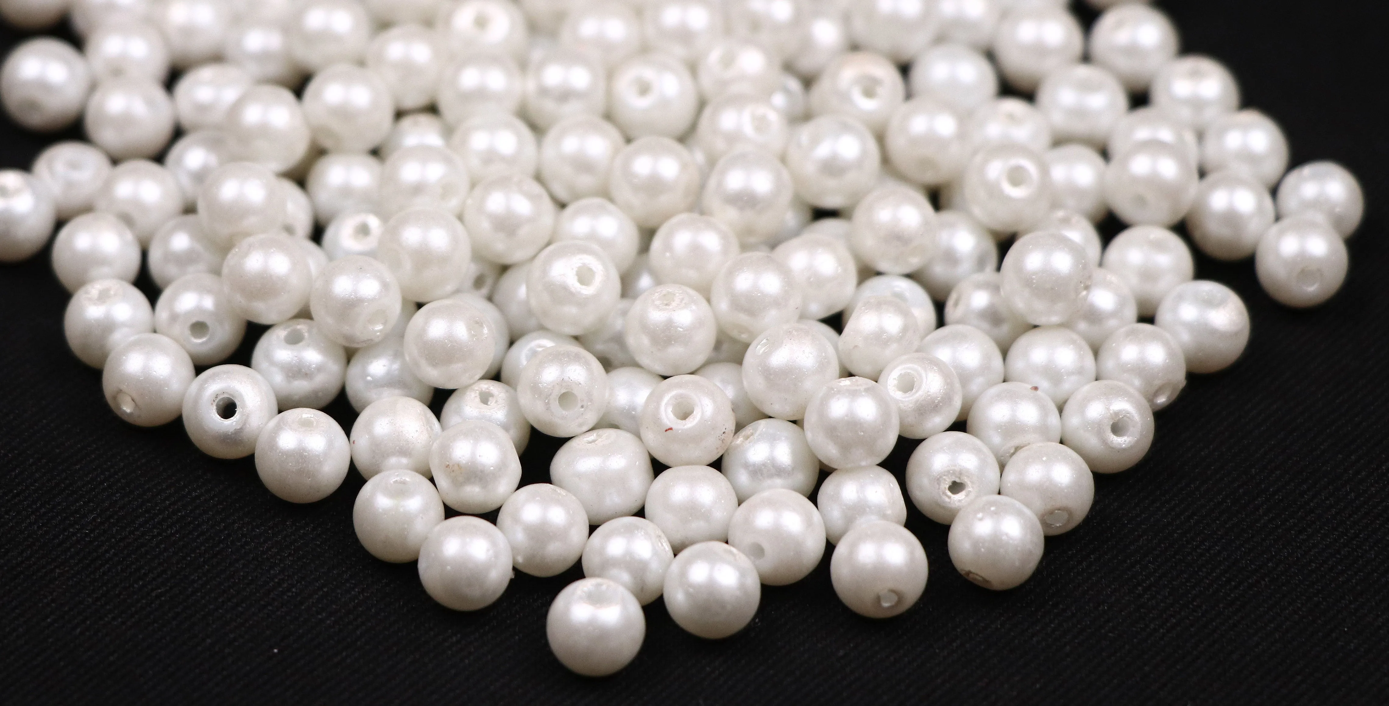 Matte White Glass Pearls - 6 mm