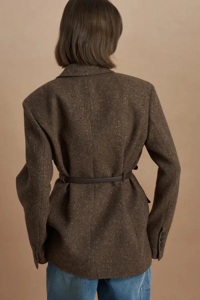 Metis Double-Breasted Blazer in Korean Merino Wool Twill