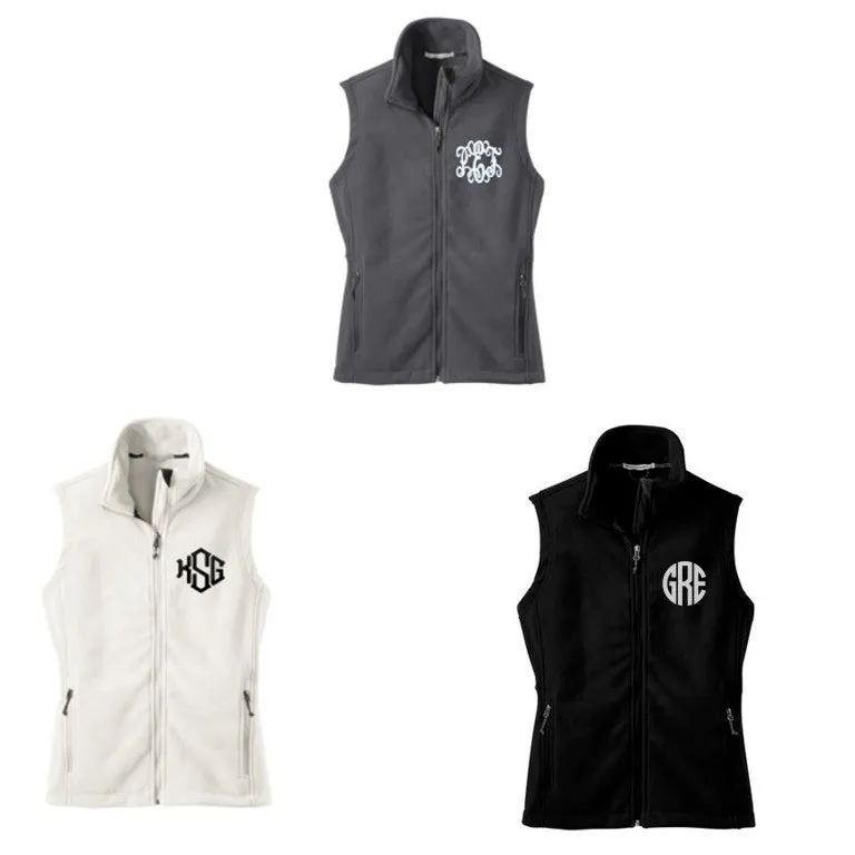 Monogrammed Fleece Vest