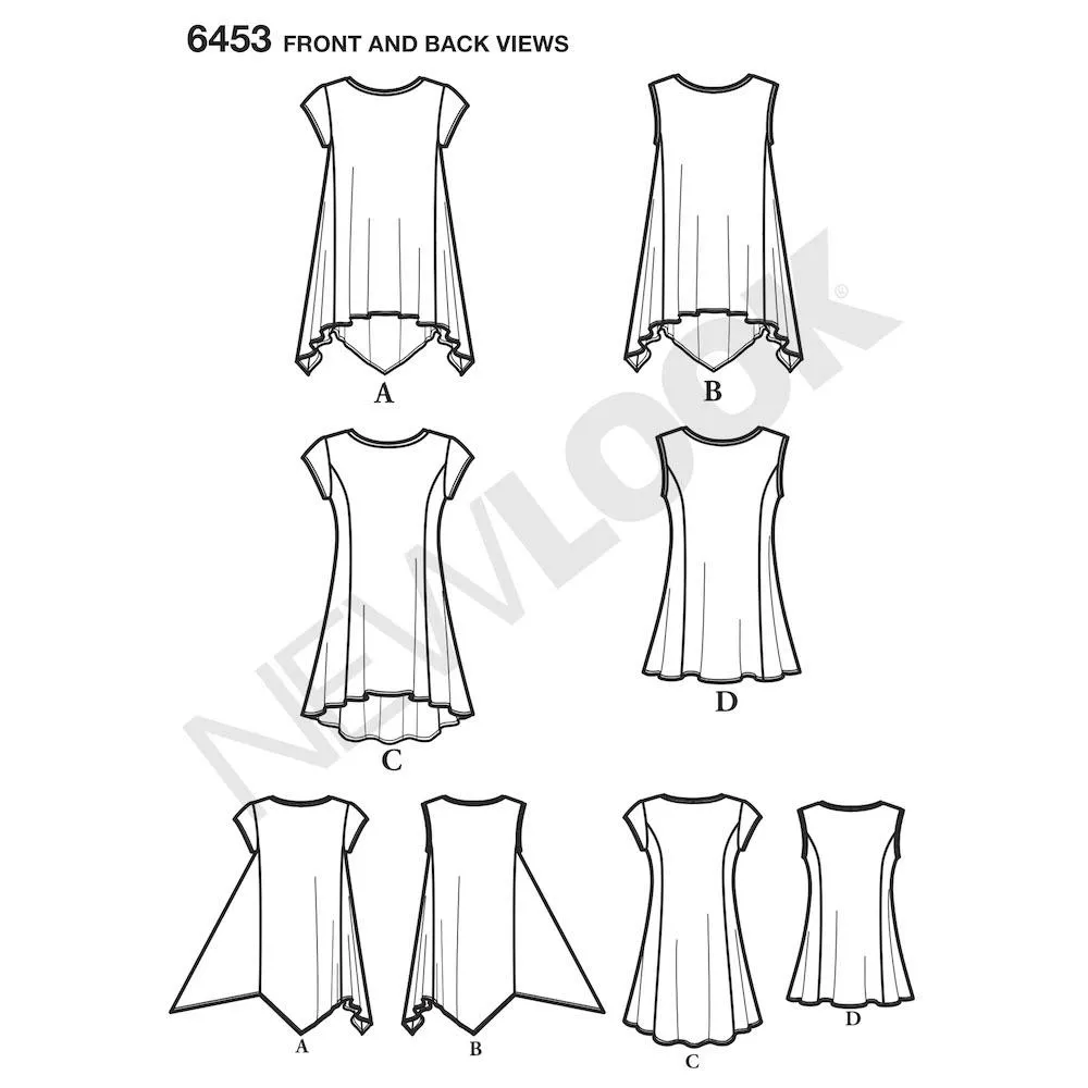 Newlook Pattern 6453 Misses' Easy Knit Tops