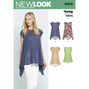 Newlook Pattern 6453 Misses' Easy Knit Tops