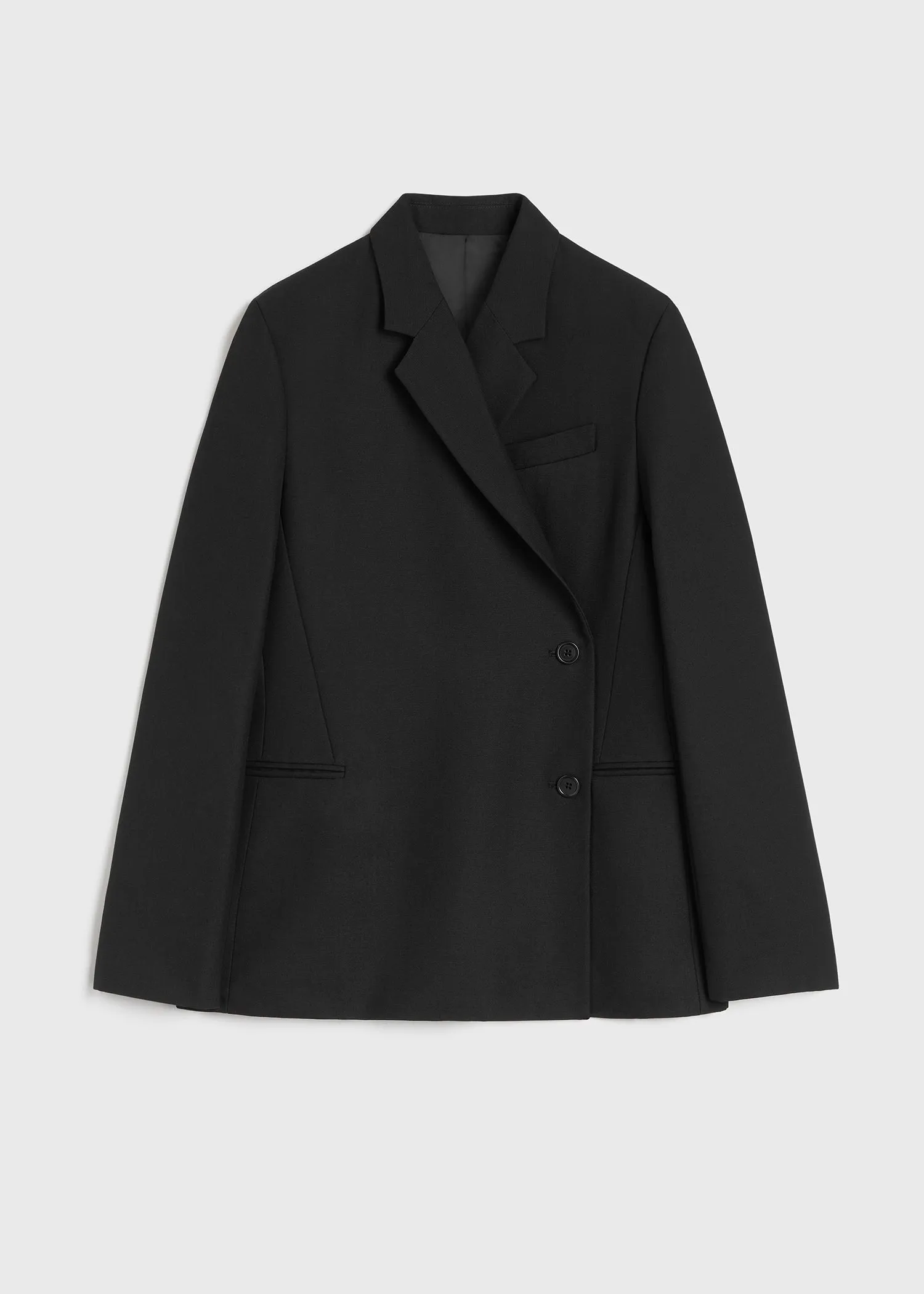 Off-center wrap blazer black
