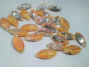 Orange Eye Two Tone Cabu Glass Stones- 18x9 mm