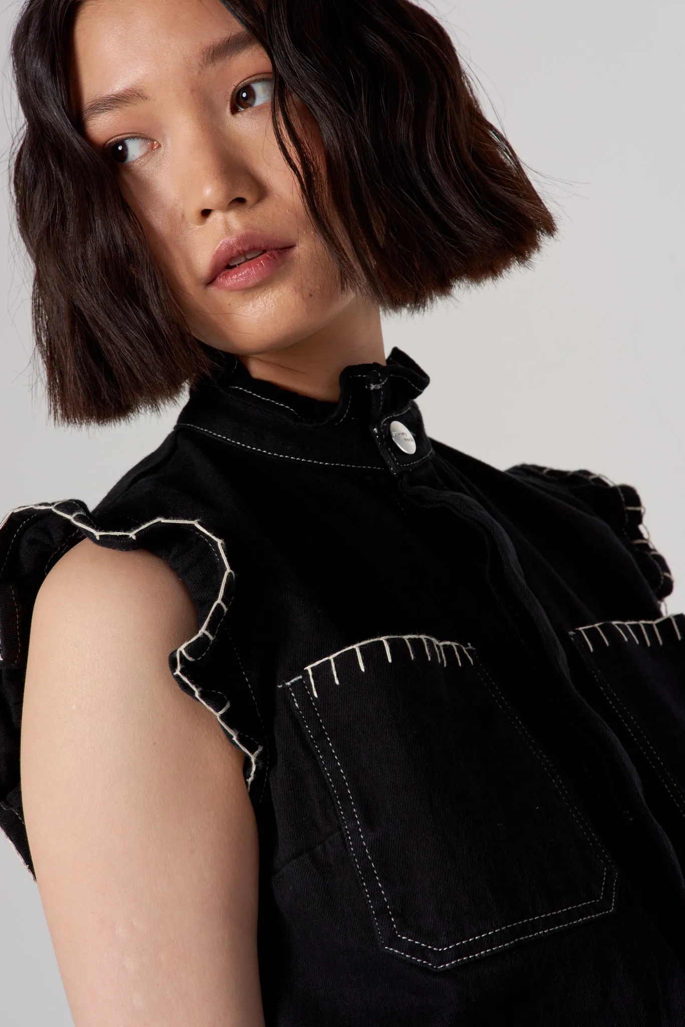 Pablo Vest in Black Denim