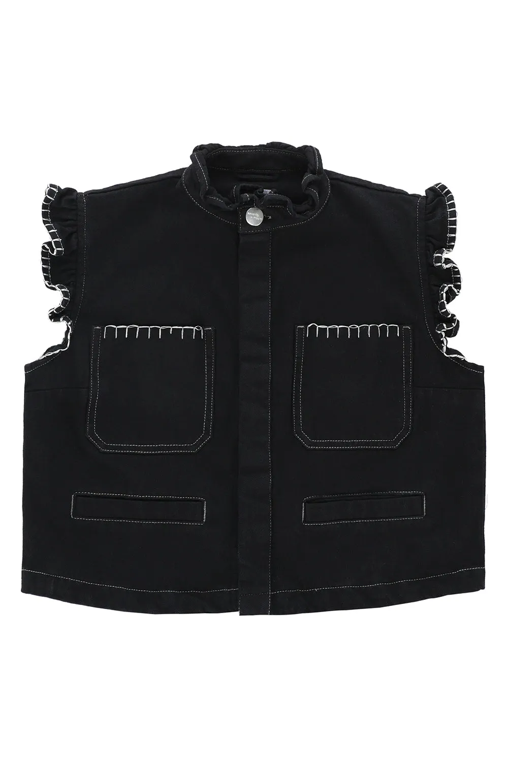 Pablo Vest in Black Denim