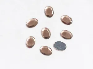 Peach Golden Flat Oval Glass Stones -18x13 mm