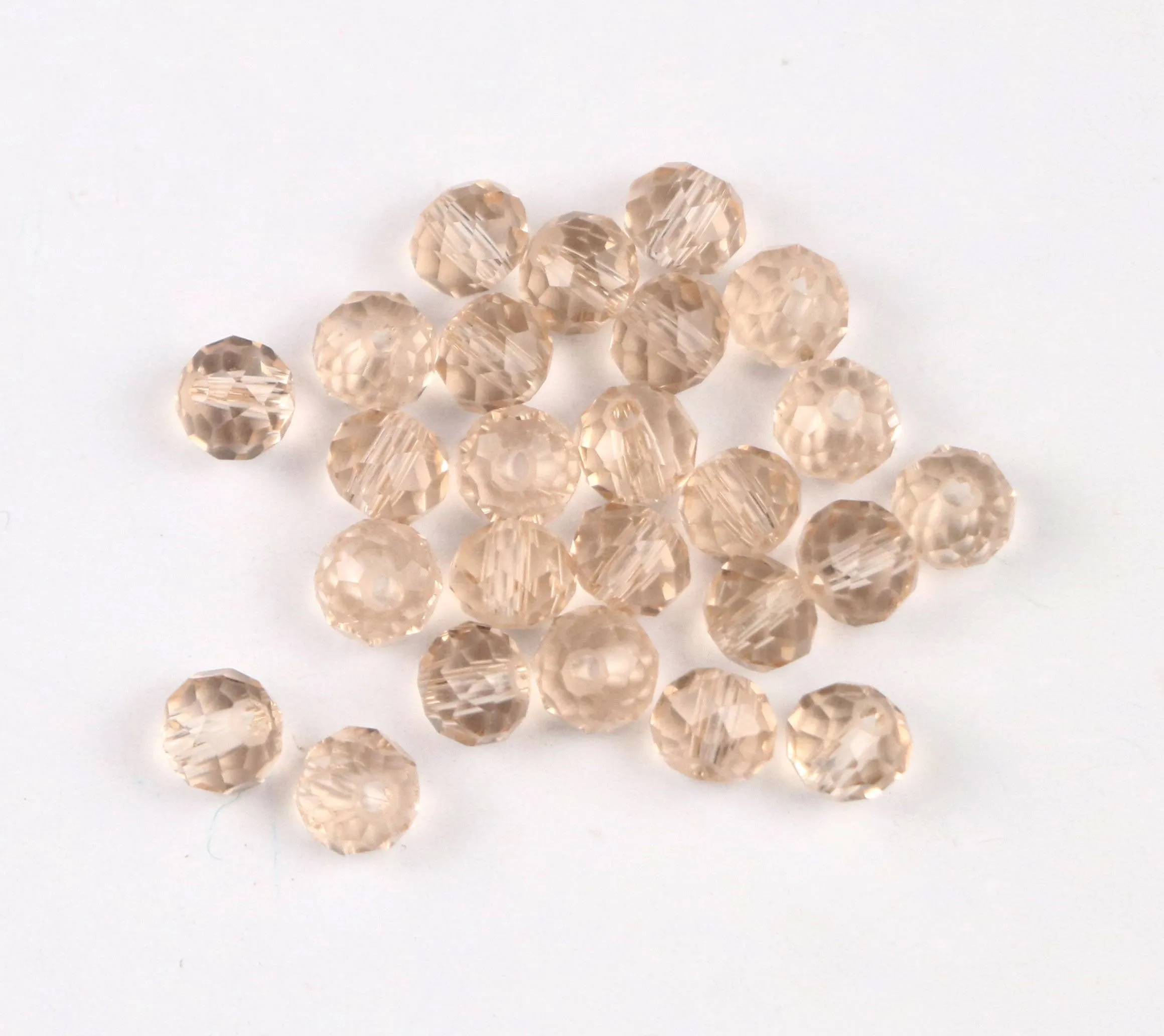 Pink Rondelle / Tyre Faceted Crystal Glass Beads