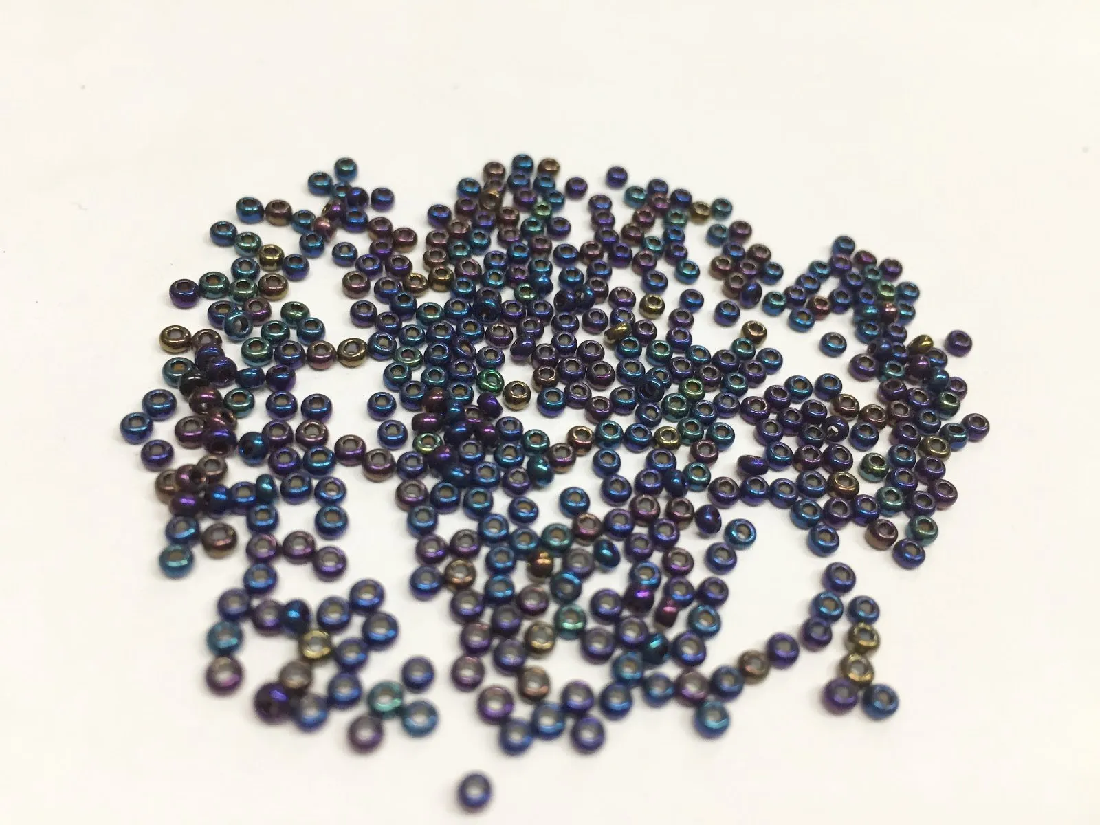Premium Blue AB Round Rocaille Glass Seed Beads