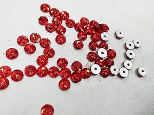 Red Circular Center Hole Glass Stones (4 mm) (Wholesale)