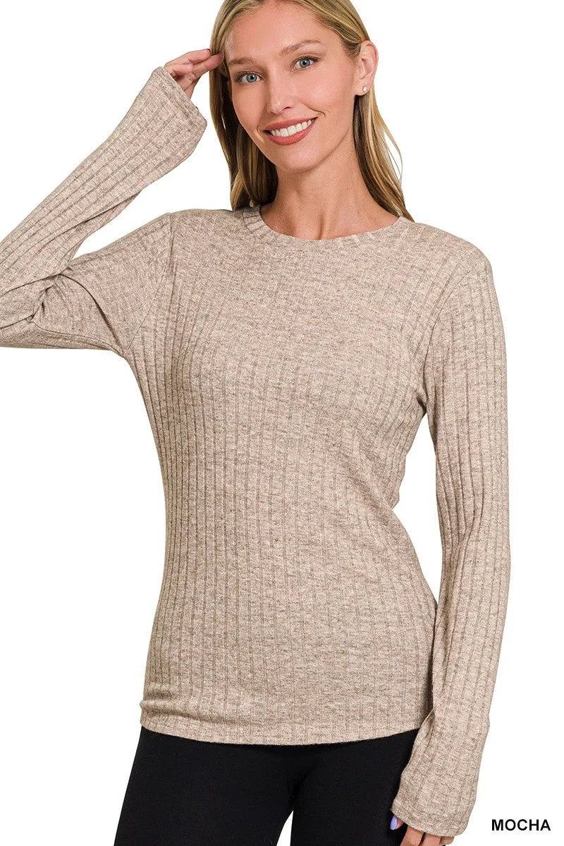 Ribbed Long Sleeve Top
