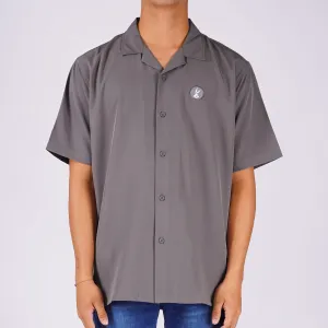RRJ x Looney Tunes Men's Basic Woven Shirt Comfort Fitting Easy Iron Fabric 163052 (Dark Gray)