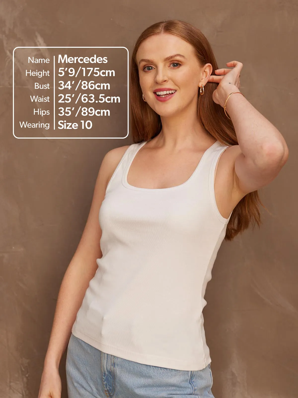 Sadie - Square Neck Vest - White
